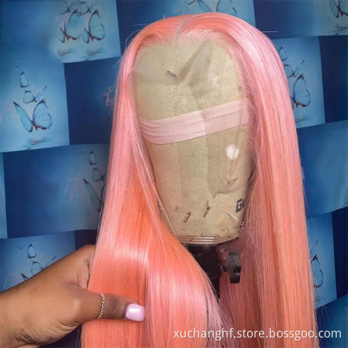 Wholesale Top Quality Pink Orange Blue Red 613 Blond Color Wig Brazilian Virgin Human Hair Long Colored Lace Front Full Lace Wig